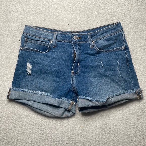 Just black Shorts raw hem folded Stretch Distressed Comfy Size 29 - Picture 6 of 7